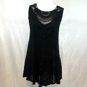Carole Christian little back embroidered lace mini dress size small